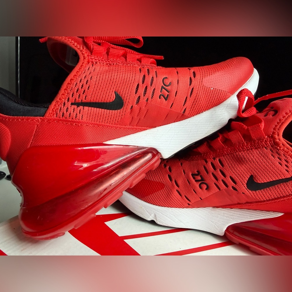 Nike Red and Black Air Max 270 Athletic Sneakers - Picture 8 of 9